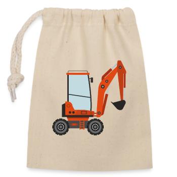 Excavator - Closable cotton gift bag (14x20cm) - nature - Front