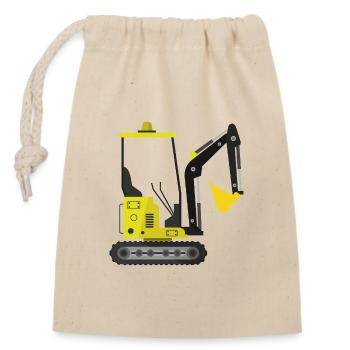 Excavator - Closable cotton gift bag (14x20cm) - nature - Front