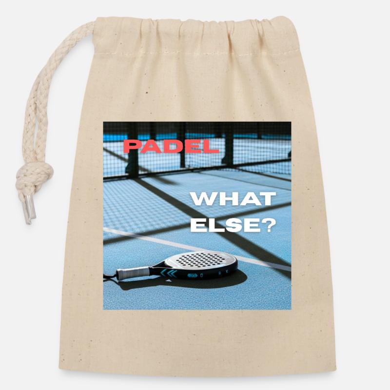 Padel - What Else? - Closable cotton gift bag (14x20cm) - nature