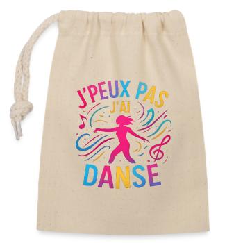 I Can't I Danced — Colorful Sparkle - Closable cotton gift bag (14x20cm) - nature - Front