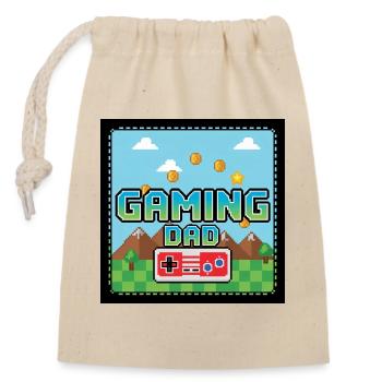 Gaming Dad - Verschließbarer Geschenkbeutel aus Baumwolle (14x20cm) - Natur - Vorne