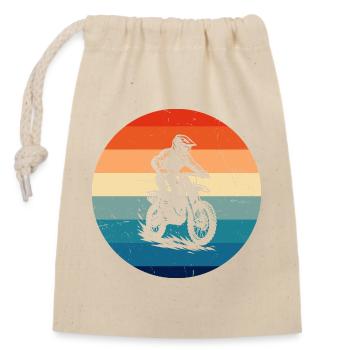 Conception motocross Power Motocross - Sac cadeau en coton avec cordon (14 x 20 cm) - nature - Devant