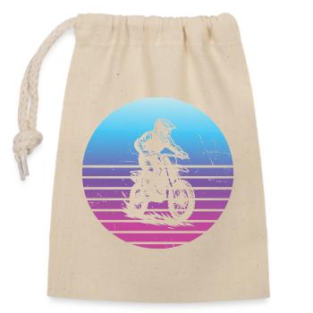 Direkte Motocross Aussage - Verschließbarer Geschenkbeutel aus Baumwolle (14x20cm) - Natur - Vorne