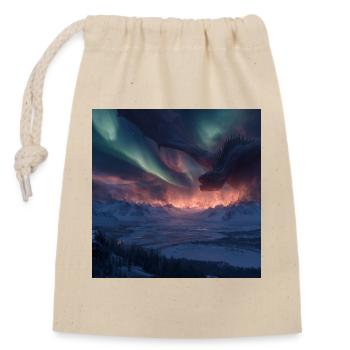 Epischer Drache Feuer Eis Aurora Fantasy Art - Verschließbarer Geschenkbeutel aus Baumwolle (14x20cm) - Natur - Vorne