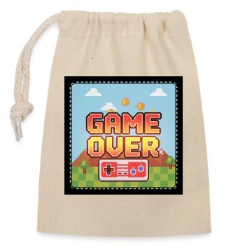 GAME OVER - Verschließbarer Geschenkbeutel aus Baumwolle (14x20cm) - Natur - Vorne