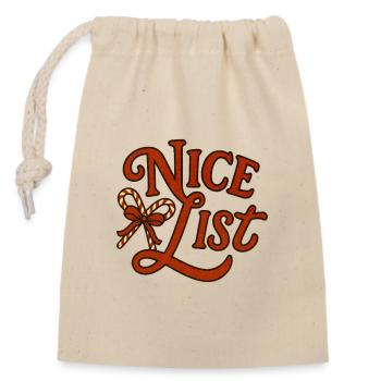 Nice List Christmas Candy Cane - Closable cotton gift bag (14x20cm) - nature - Front