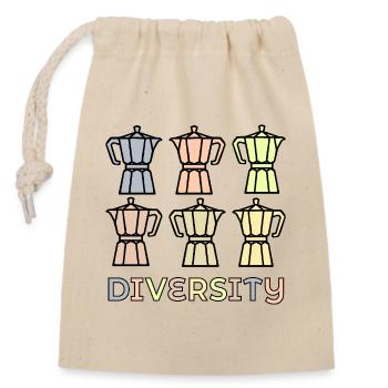 Espresso Coffee Diversity - Closable cotton gift bag (14x20cm) - nature - Front