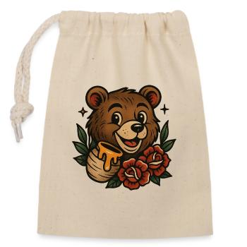 Kinkajou - Closable cotton gift bag (14x20cm) - nature - Front