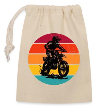 En résumé : le motocross - Sac cadeau en coton avec cordon (14 x 20 cm) - nature - Devant