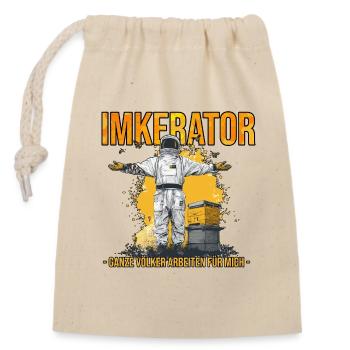 Beekeeper Whole colonies work for me - Closable cotton gift bag (14x20cm) - nature - Front