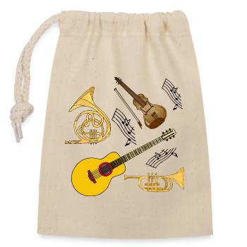 Instruments de musique - Sac cadeau en coton avec cordon (14 x 20 cm) - nature - Devant