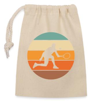 tennis - Sac cadeau en coton avec cordon (14 x 20 cm) - nature - Devant