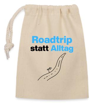 Road trip au lieu de la vie quotidienne - Partez à l’aventure - Sac cadeau en coton avec cordon (14 x 20 cm) - nature - Devant