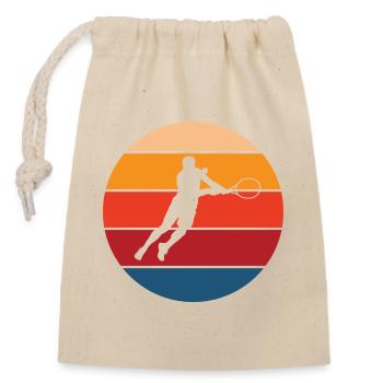 tennis - Sac cadeau en coton avec cordon (14 x 20 cm) - nature - Devant