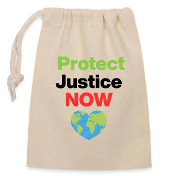 Protéger la justice – Agissez maintenant, écologique, environnemental - Sac cadeau en coton avec cordon (14 x 20 cm) - nature - Devant