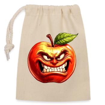 apple - Closable cotton gift bag (14x20cm) - nature - Front