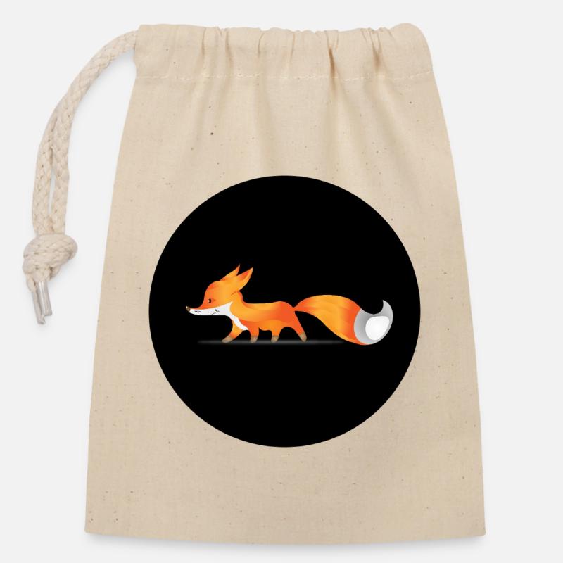 Fuchs - Verschließbarer Geschenkbeutel aus Baumwolle (14x20cm) - Natur