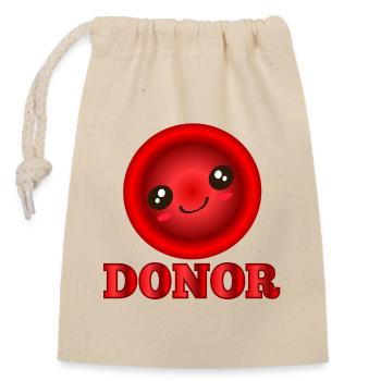 Donneur de sang - Sac cadeau en coton avec cordon (14 x 20 cm) - nature - Devant