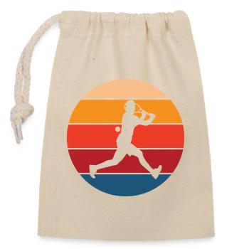 tennis - Sac cadeau en coton avec cordon (14 x 20 cm) - nature - Devant