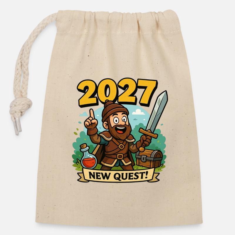 New Quest 2027 Viking - Closable cotton gift bag (14x20cm) - nature