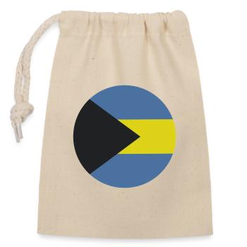 Drapeau rond des Bahamas - Sac cadeau en coton avec cordon (14 x 20 cm) - nature - Devant