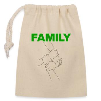 Famille – Ensemble, nous sommes forts, la force familiale - Sac cadeau en coton avec cordon (14 x 20 cm) - nature - Devant