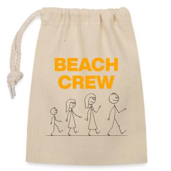 Équipe de plage, ambiances vacances en famille - Sac cadeau en coton avec cordon (14 x 20 cm) - nature - Devant