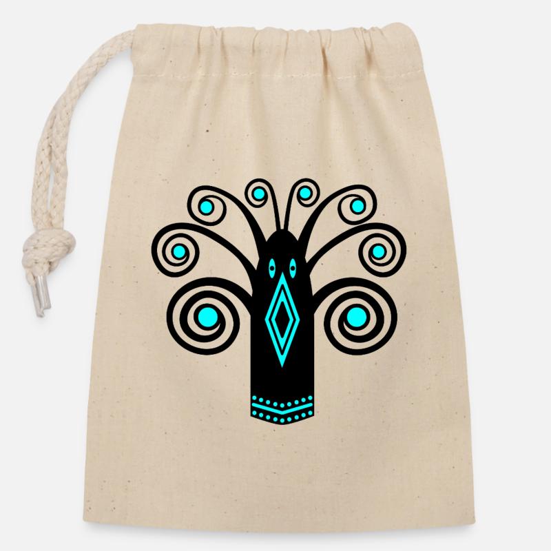 Bird graphic - Closable cotton gift bag (14x20cm) - nature