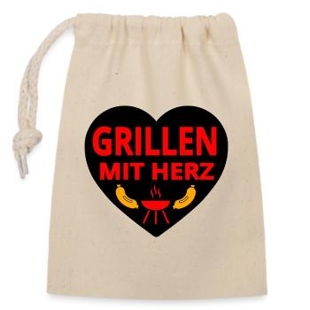 Griller - Sac cadeau en coton avec cordon (14 x 20 cm) - nature - Devant