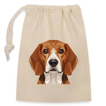 Polygon Beagle Portrait - Closable cotton gift bag (14x20cm) - nature - Front