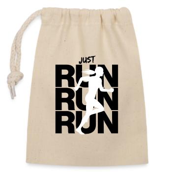 Juste courir, courir Courir Courir, joggeur, course, coureur - Sac cadeau en coton avec cordon (14 x 20 cm) - nature - Devant