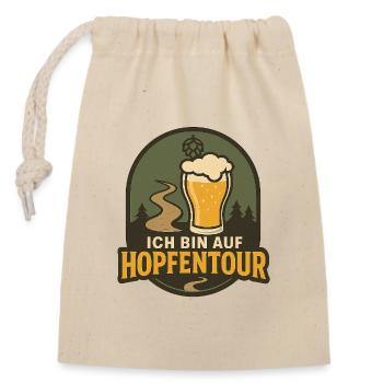 Hop Tour Beer Trail Logo - Closable cotton gift bag (14x20cm) - nature - Front