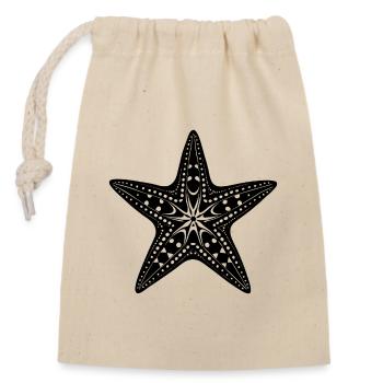 Étoile de mer - Sac cadeau en coton avec cordon (14 x 20 cm) - nature - Devant