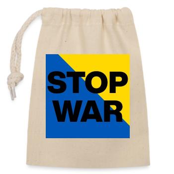 Stop War – Peace Now, Frieden in der Ukraine - Sac cadeau en coton avec cordon (14 x 20 cm) - nature - Devant
