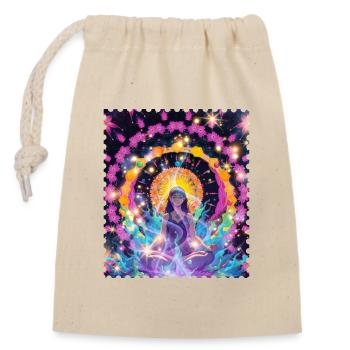 Mandala Meditation Aura - Closable cotton gift bag (14x20cm) - nature - Front