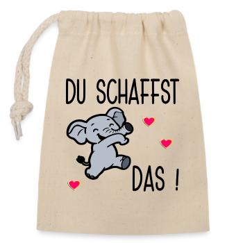 Exams Work - You can do it - Closable cotton gift bag (14x20cm) - nature - Front