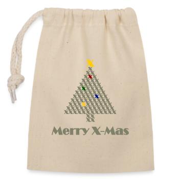 Joyeux Noël ! - Sac cadeau en coton avec cordon (14 x 20 cm) - nature - Devant