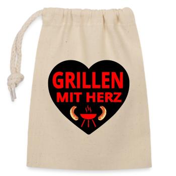 Griller - Sac cadeau en coton avec cordon (14 x 20 cm) - nature - Devant