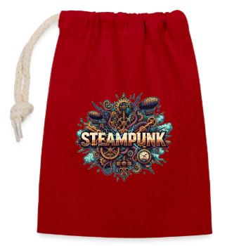 Steampunk Ästhetik & Retro-futurismus - Verschließbarer Geschenkbeutel aus Baumwolle (14x20cm) - Rot - Vorne