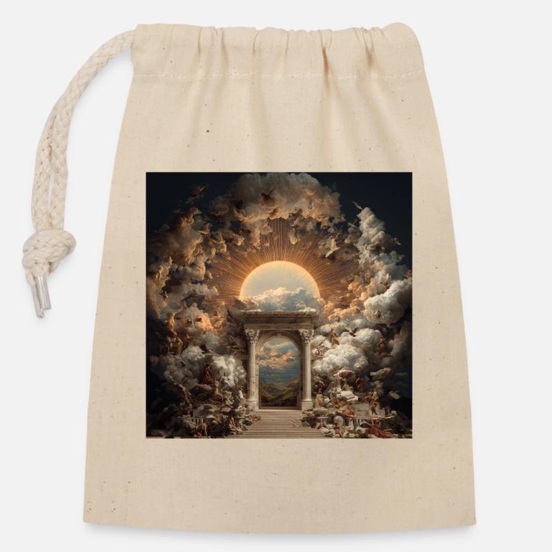 Apothéose - Sac cadeau en coton avec cordon (14 x 20 cm) - nature