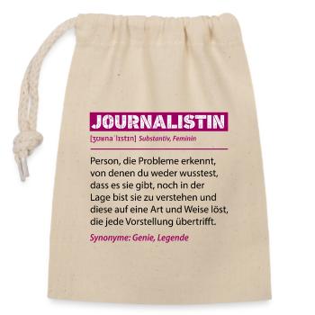Journalist Definition Funny Profession Job Saying - Closable cotton gift bag (14x20cm) - nature - Front