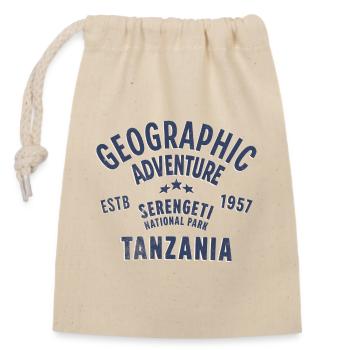 Tanzania Serengeti Geographical Adventure - Closable cotton gift bag (14x20cm) - nature - Front