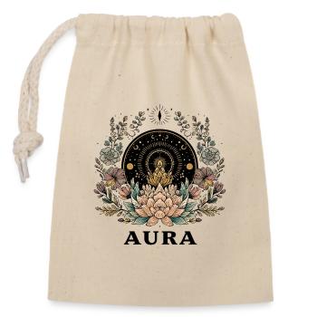 Aura Lotus Mandala - Closable cotton gift bag (14x20cm) - nature - Front