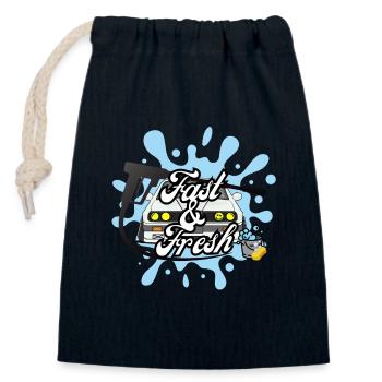 Fast & Fresh - Closable cotton gift bag (14x20cm) - navy - Front