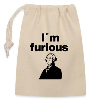I'm Furious About Politics - Closable cotton gift bag (14x20cm) - nature - Front