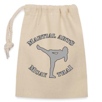 Muay thai - Closable cotton gift bag (14x20cm) - nature - Front