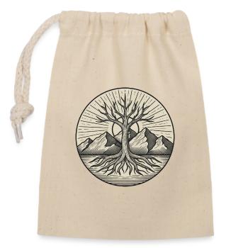 Arbre de vie - Sac cadeau en coton avec cordon (14 x 20 cm) - nature - Devant
