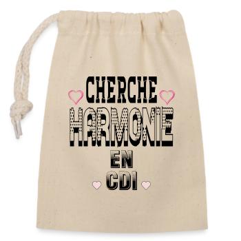 Looking for harmony on a permanent contract - Closable cotton gift bag (14x20cm) - nature - Front