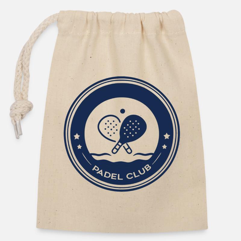 Customizable Padel Club – Team Badge - Closable cotton gift bag (14x20cm) - nature