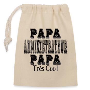 Papa Administrator Sehr cooler Papa - Verschließbarer Geschenkbeutel aus Baumwolle (14x20cm) - Natur - Vorne